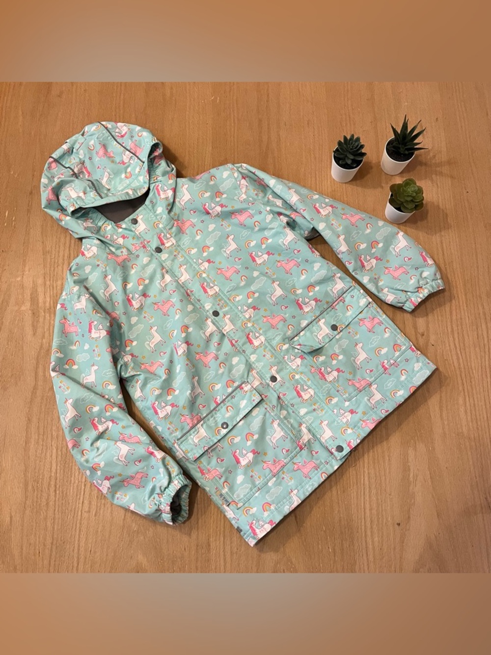 Jan & Jul Cozy-Dry Waterproof Rain Jacket in a Unicorn Print
